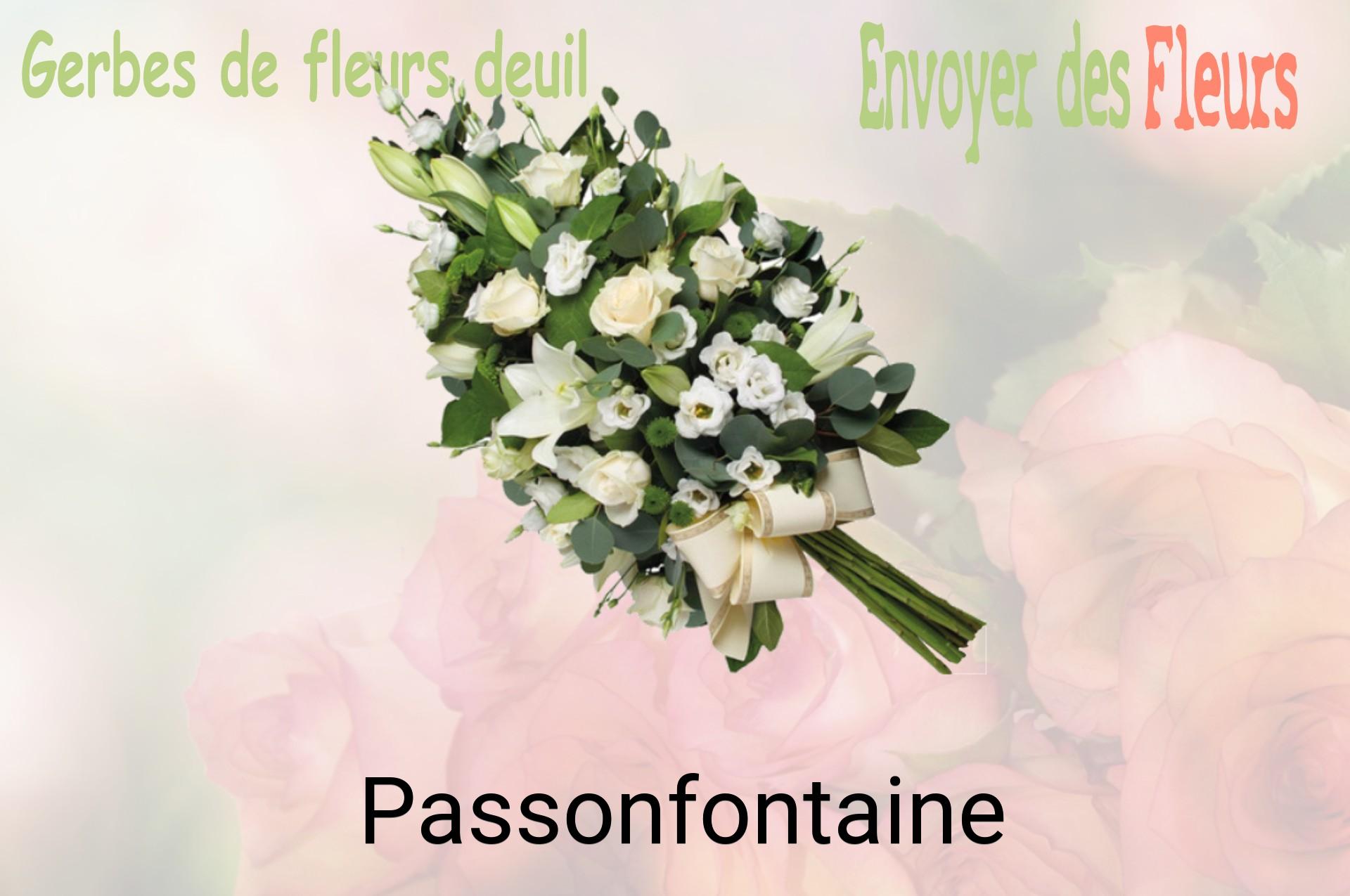 Gerbe de fleurs de deuil livrée à Passonfontaine